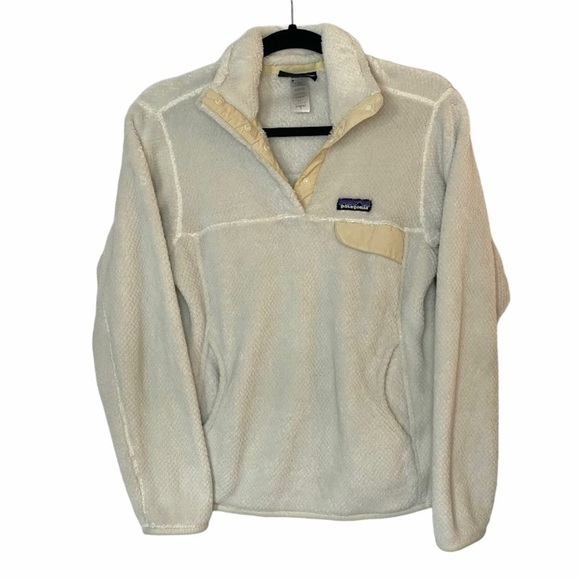 Patagonia Tops - Patagonia Raw Linen Off White X-Dye Retool Snap T Fleece Jacket Pullover Top S